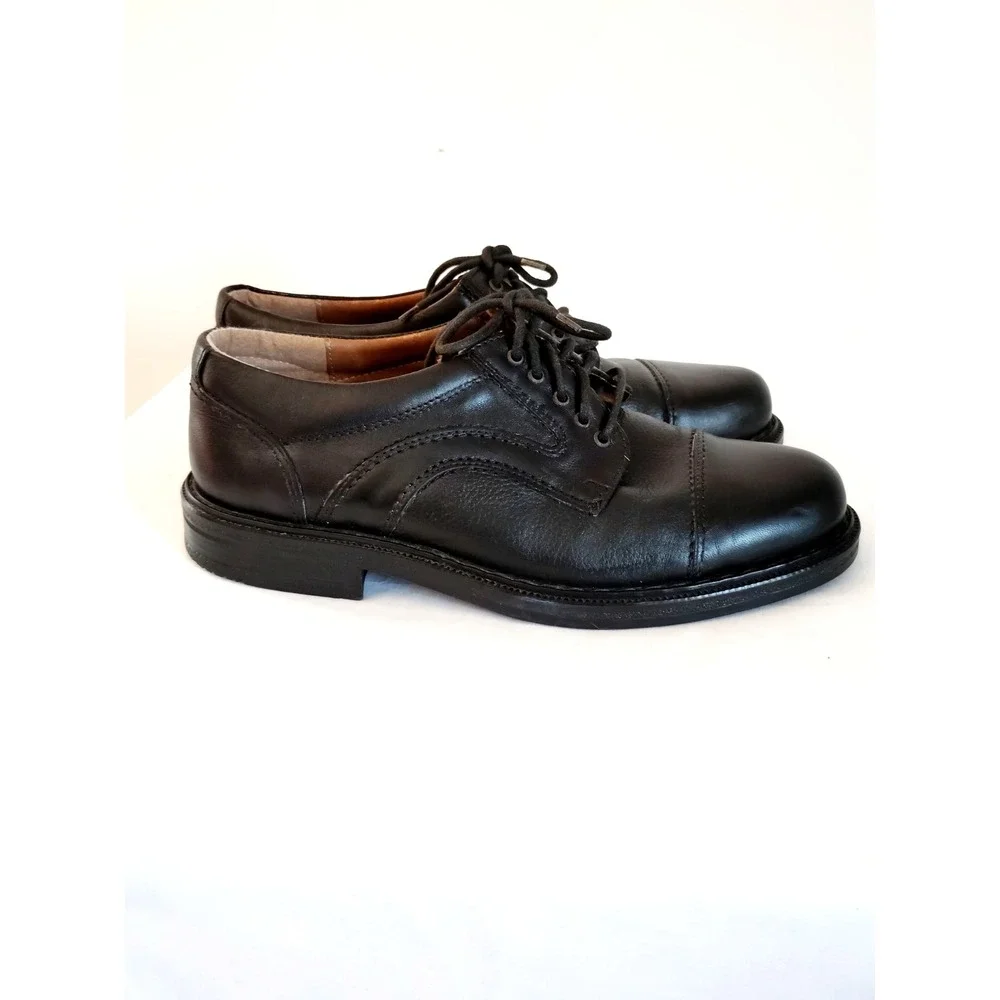 Jarman Italian Collection Black Leather Cap Toe Formal Dress Shoes Men 9M EUC